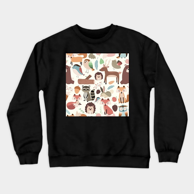 Woodland Animals Crewneck Sweatshirt by NattyDesigns